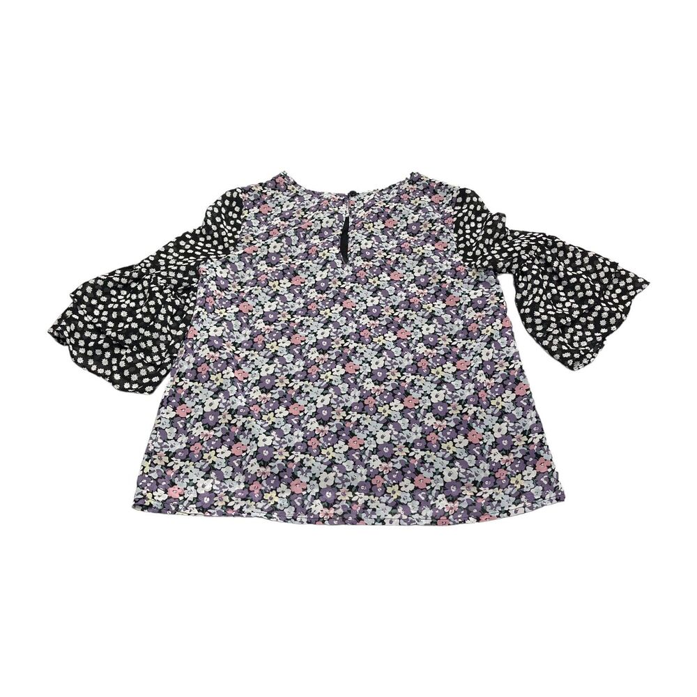 Kidpik Blouse Top Girls XL Multicolor Floral Crew Neck Flared Sleeve Classic Fit - Picture 3 of 6
